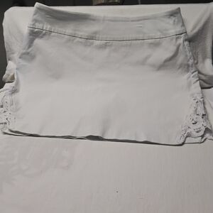 Withe Swim Cover-up Skort Featuring Built-in-shorts